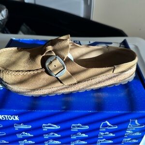 Birkenstock Tan Moccasins with Buckle